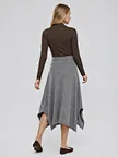 custom side slit knit midi skirt wool blend casual skirt factory